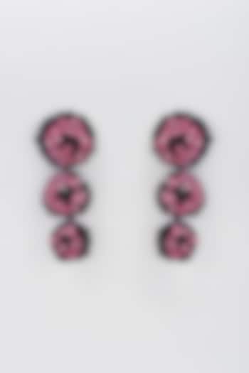 Black & Pink Swarovski Xilion Crystal Dangler Earrings by Nour at Pernia's Pop Up Shop