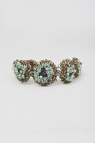 Green & Grey Swarovski Xilion Crystal Bracelet by Nour
