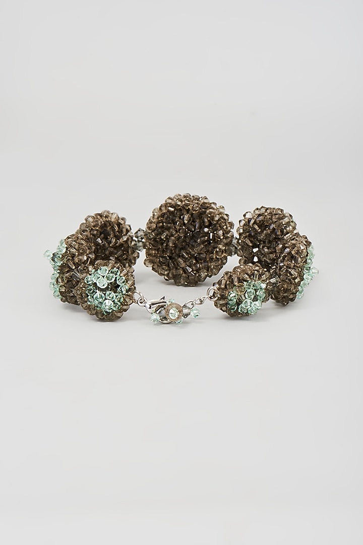 Green & Grey Swarovski Xilion Crystal Bracelet by Nour at Pernia's Pop Up Shop