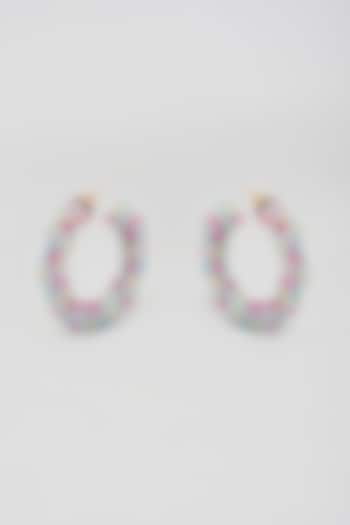 Multi-Colored Swarovski Xilion Crystal Hoop Earrings by Nour