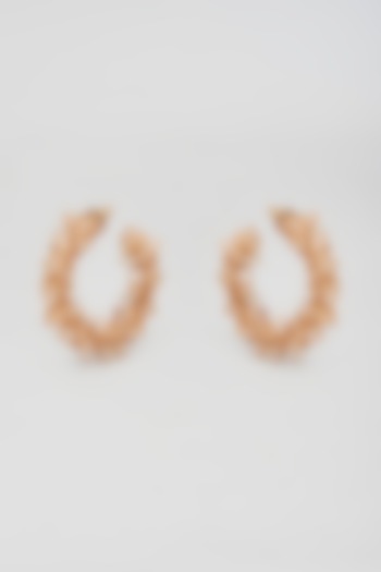 Champagne Swarovski Xilion Crystal Hoop Earrings by Nour
