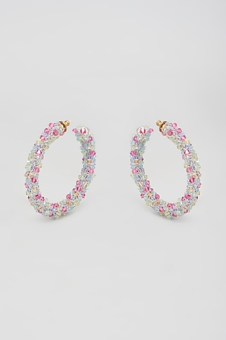 Multi-Colored Swarovski Xilion Crystal Hoop Earrings by Nour