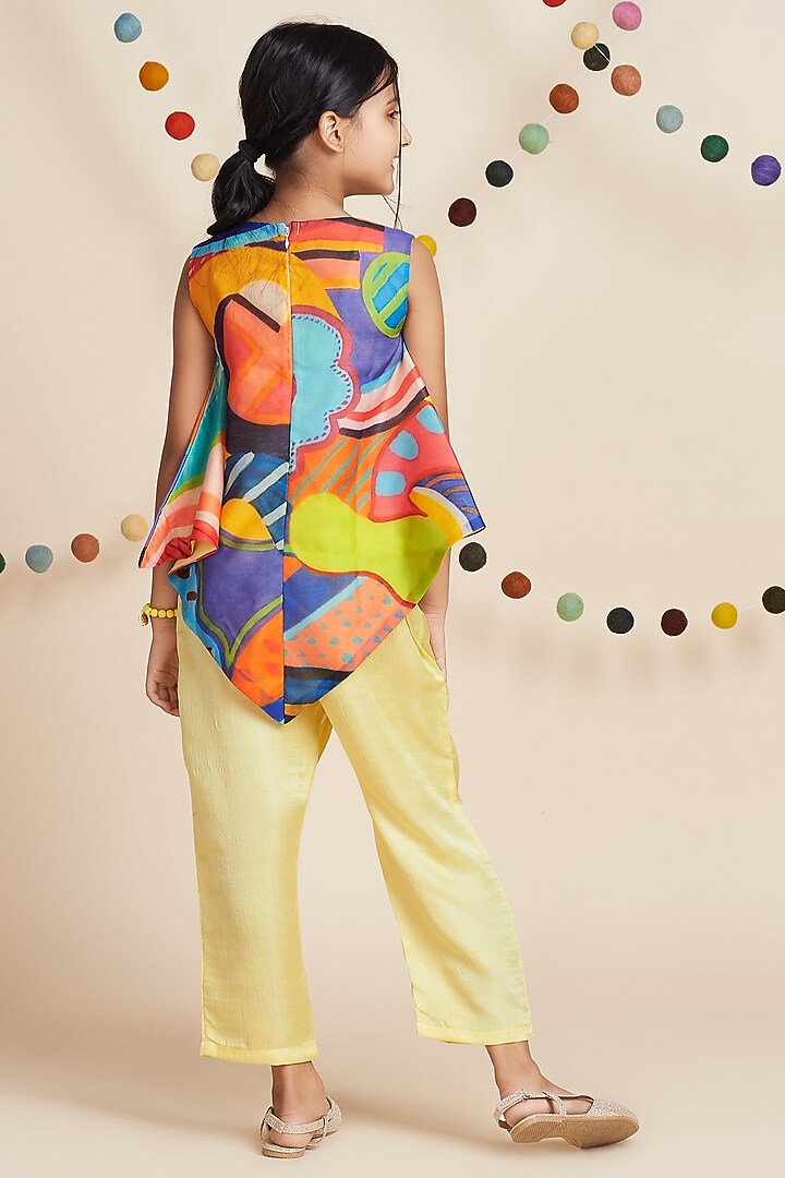 Multi-Colored Printed Tunic Set For Girls by Nino By Vani Mehta at Pernia's Pop Up Shop