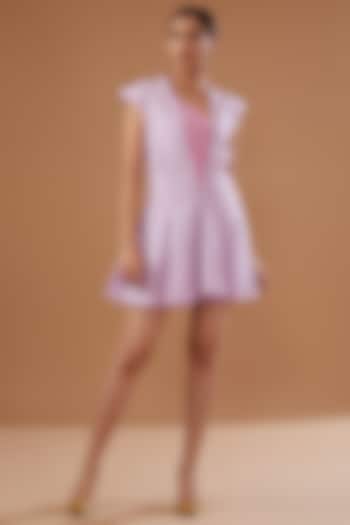 Lilac Linen Mini Dress by NOW WITH PRACHI