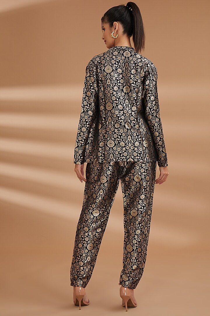Gold Brocade Jacket Set by NOW WITH PRACHI at Pernia's Pop Up Shop