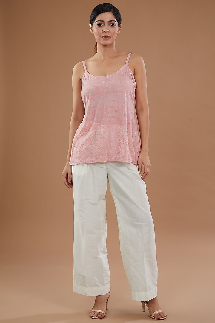 Blush Pink Organza Sequins Embellished Jacket Set by NOW WITH PRACHI at Pernia's Pop Up Shop