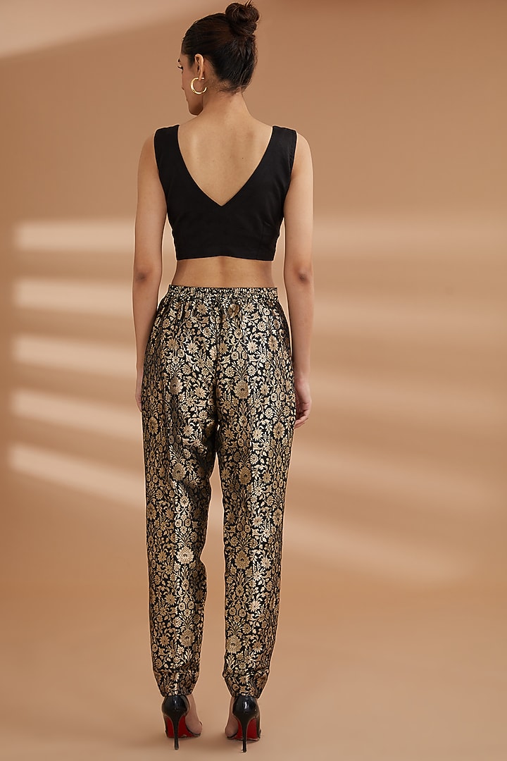 Black Suede Embroidered Cape Set by NOW WITH PRACHI at Pernia's Pop Up Shop