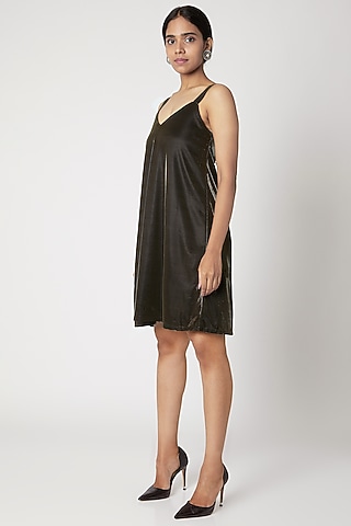 Gold Metallic Slip Dress by Nori