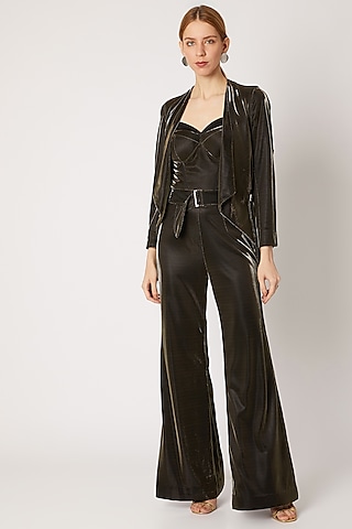 Gold Metallic Waterfall Jacket by Nori