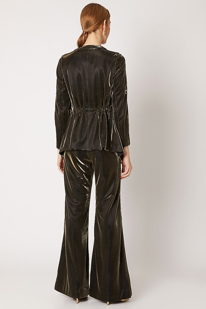 Gold Metallic Waterfall Jacket by Nori at Pernia's Pop Up Shop
