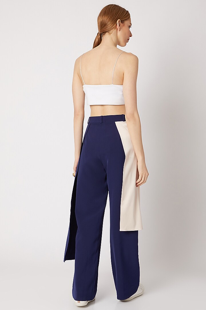 Cobalt Blue & Nude Pink Color Wide Leg Pants by Nori at Pernia's Pop Up Shop