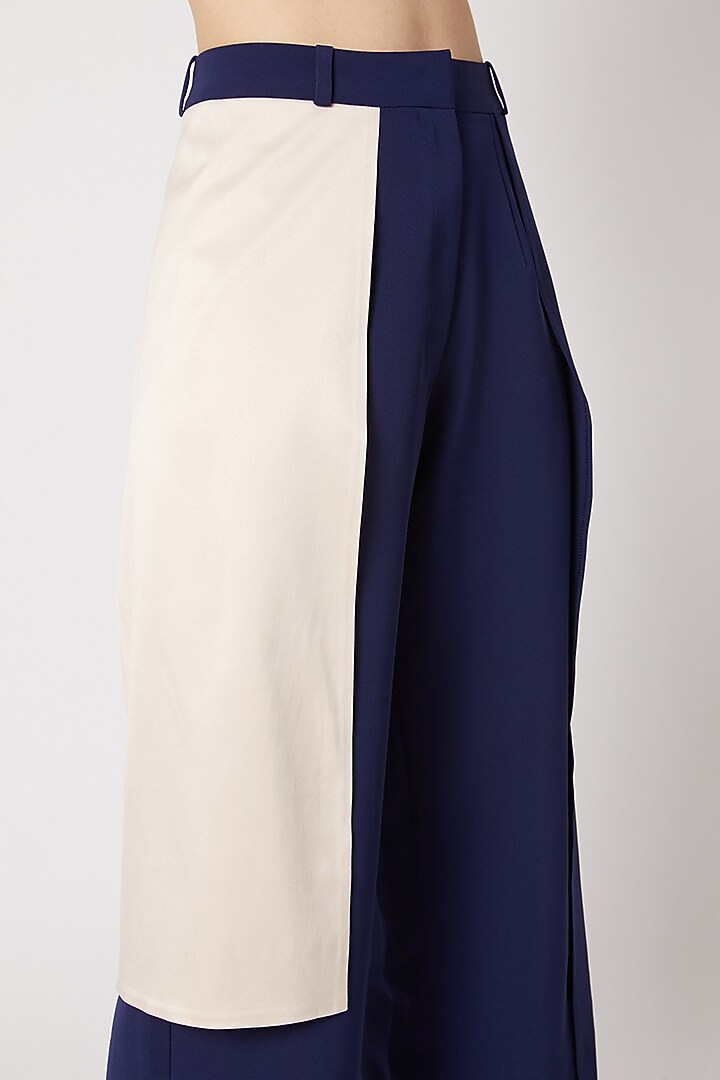 Cobalt Blue & Nude Pink Color Wide Leg Pants by Nori at Pernia's Pop Up Shop
