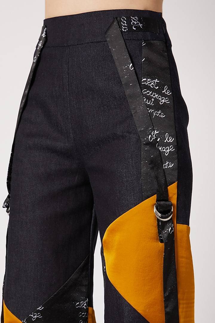Cobalt Blue Printed Pants With Belt by Nori at Pernia's Pop Up Shop