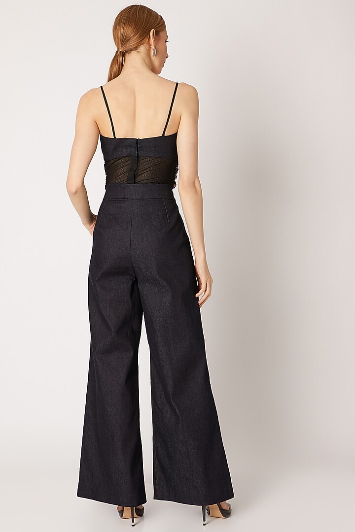 Cobalt Blue Pleated Flared Pants by Nori at Pernia's Pop Up Shop