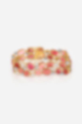 14kt Yellow Gold Finish Diamond & Red Stone Bracelet by Nornament at Pernia's Pop Up Shop