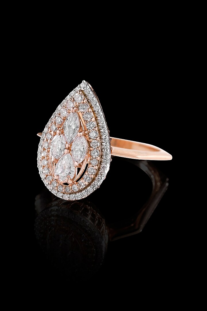 18kt Rose Gold Finish Round-Shaped Diamond Ring by Nornament at Pernia's Pop Up Shop