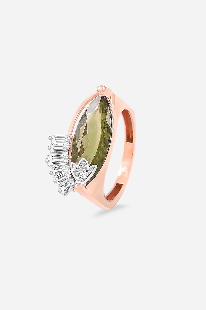 18kt Yellow Gold Finish Brown Red Diamond Ring by Nornament at Pernia's Pop Up Shop