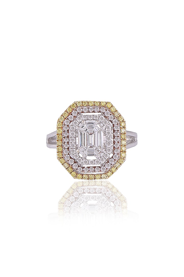 Two Tone Plated Diamond Ring by Notandas Jewellers