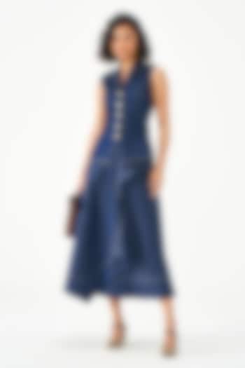 Blue Cotton Skirt Set by Notebook at Pernia's Pop Up Shop