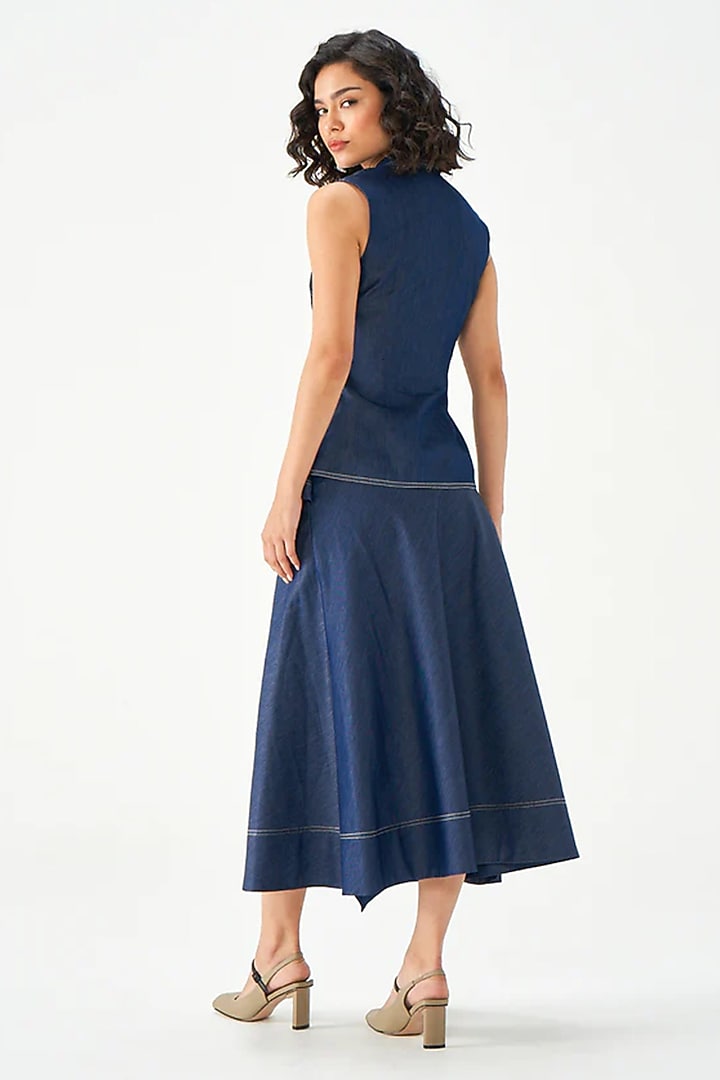 Blue Cotton Skirt Set by Notebook at Pernia's Pop Up Shop