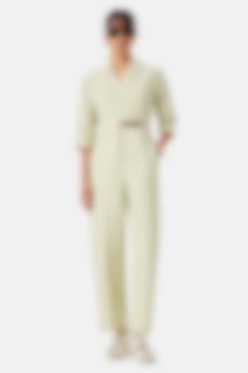 Pastel Green Cotton Jumpsuit by Notebook at Pernia's Pop Up Shop
