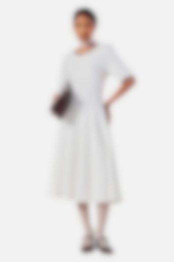 Ivory Polyester Vacation Dress by Notebook at Pernia's Pop Up Shop