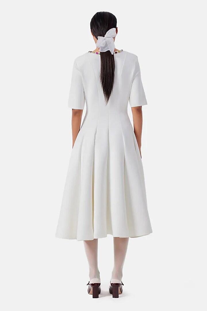 Ivory Polyester Vacation Dress by Notebook at Pernia's Pop Up Shop