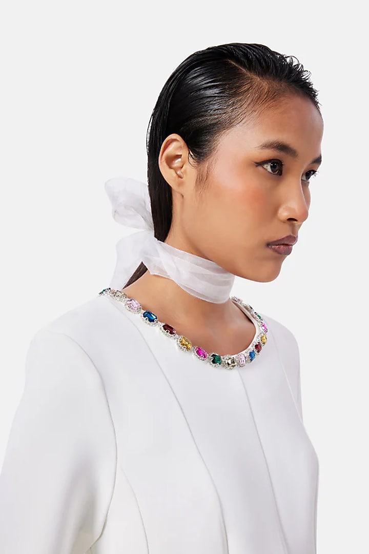 Ivory Polyester Vacation Dress by Notebook at Pernia's Pop Up Shop