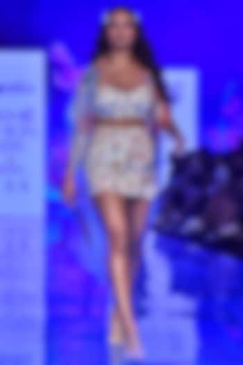 Nude Embroidered Broad Bustier by Nirmooha at Pernia's Pop Up Shop