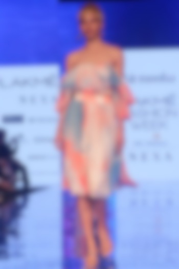 Red Printed Off Shoulder Bustier by Nirmooha at Pernia's Pop Up Shop