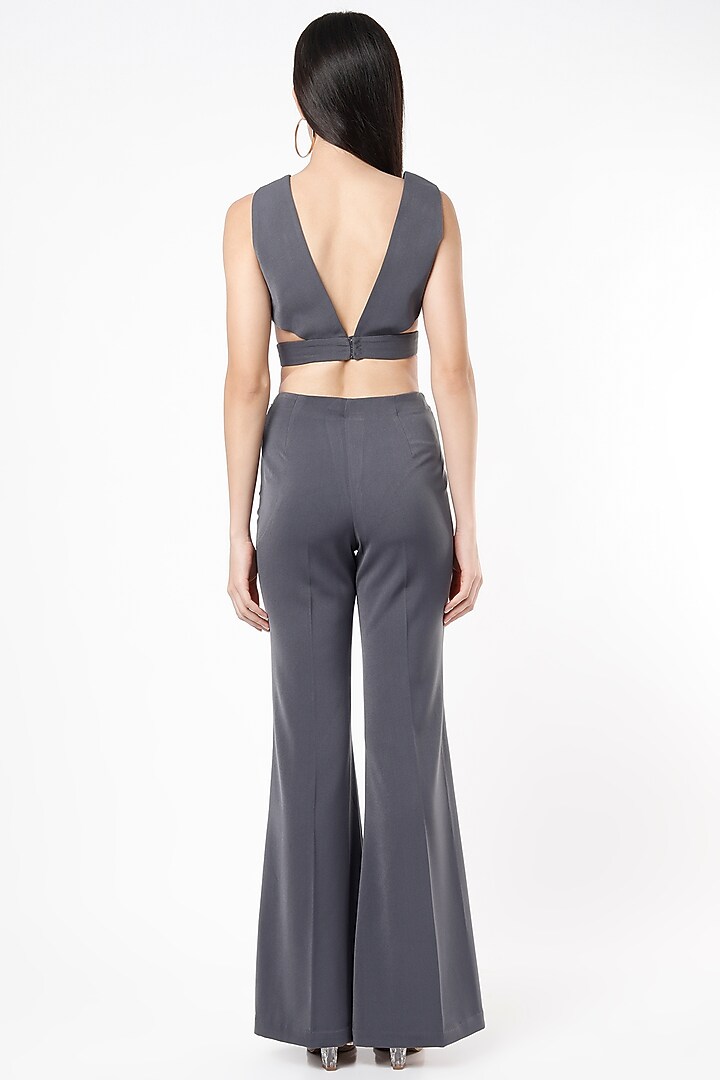 Grey Flared Pant Set by Nirmooha at Pernia's Pop Up Shop