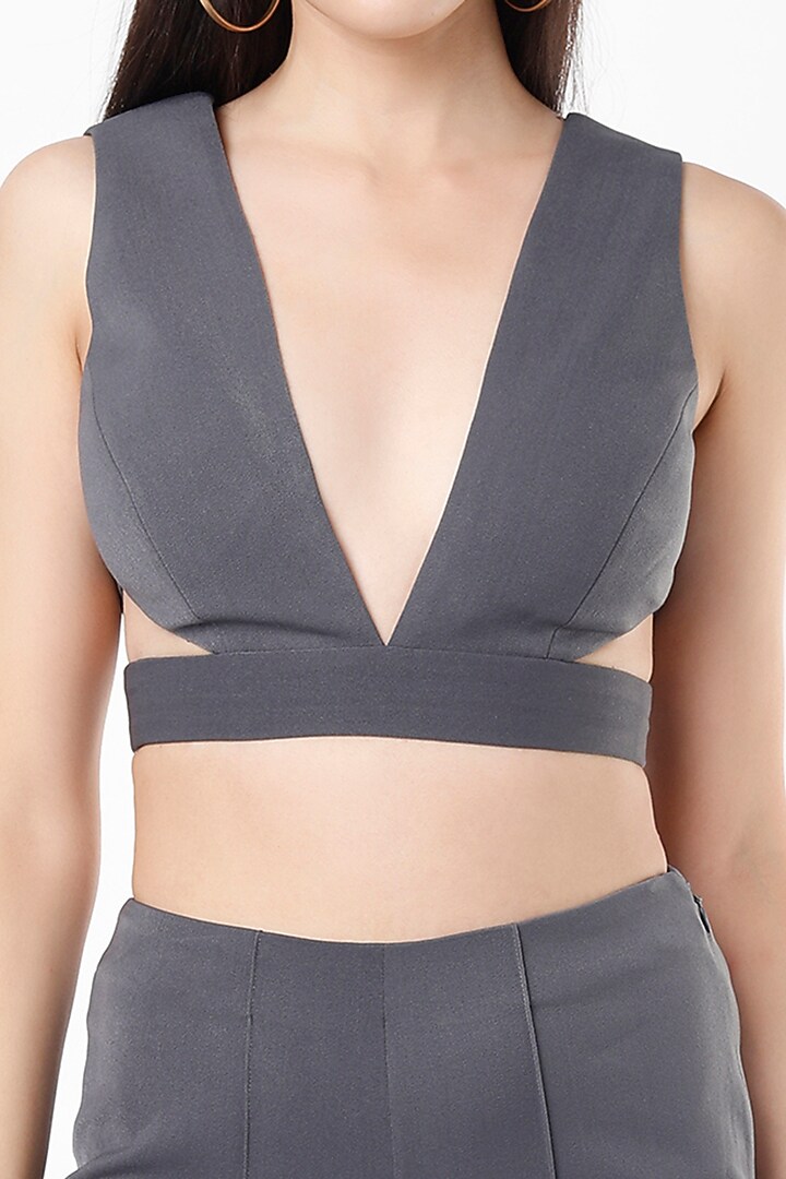 Grey Flared Pant Set by Nirmooha at Pernia's Pop Up Shop