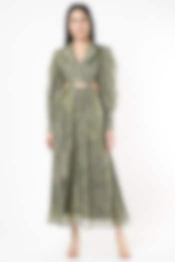 Green Midi Dress by Nirmooha