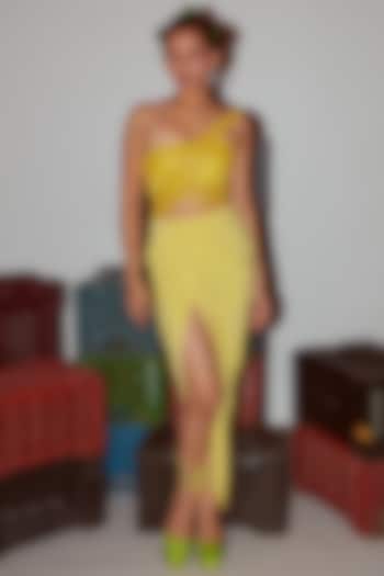 Lemon Yellow Micro Sarong Skirt by Nirmooha