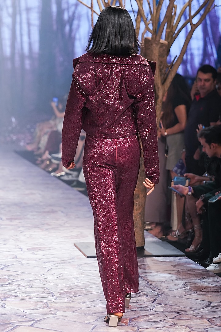 Ruby Sequins Embroidered Jumpsuit With Cropped Blazer by Nirmooha at Pernia's Pop Up Shop