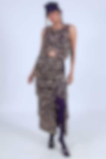Purple Embellished Skirt Set by Nirmooha