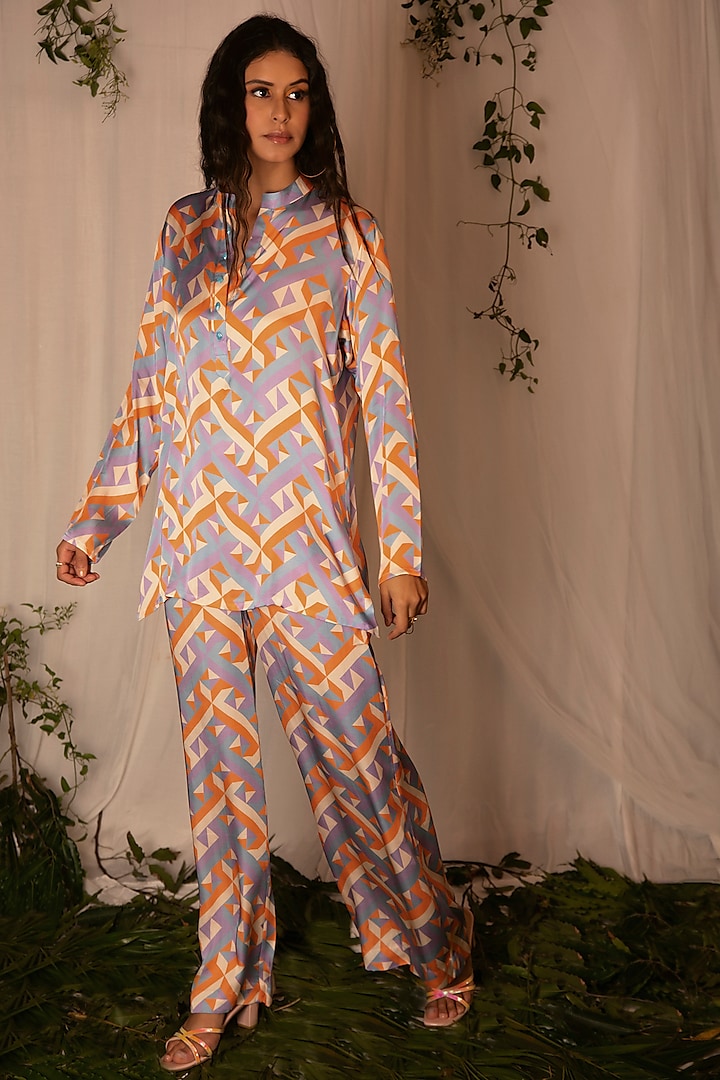 Multi-Colored Printed Kurta Set by Nirmooha at Pernia's Pop Up Shop