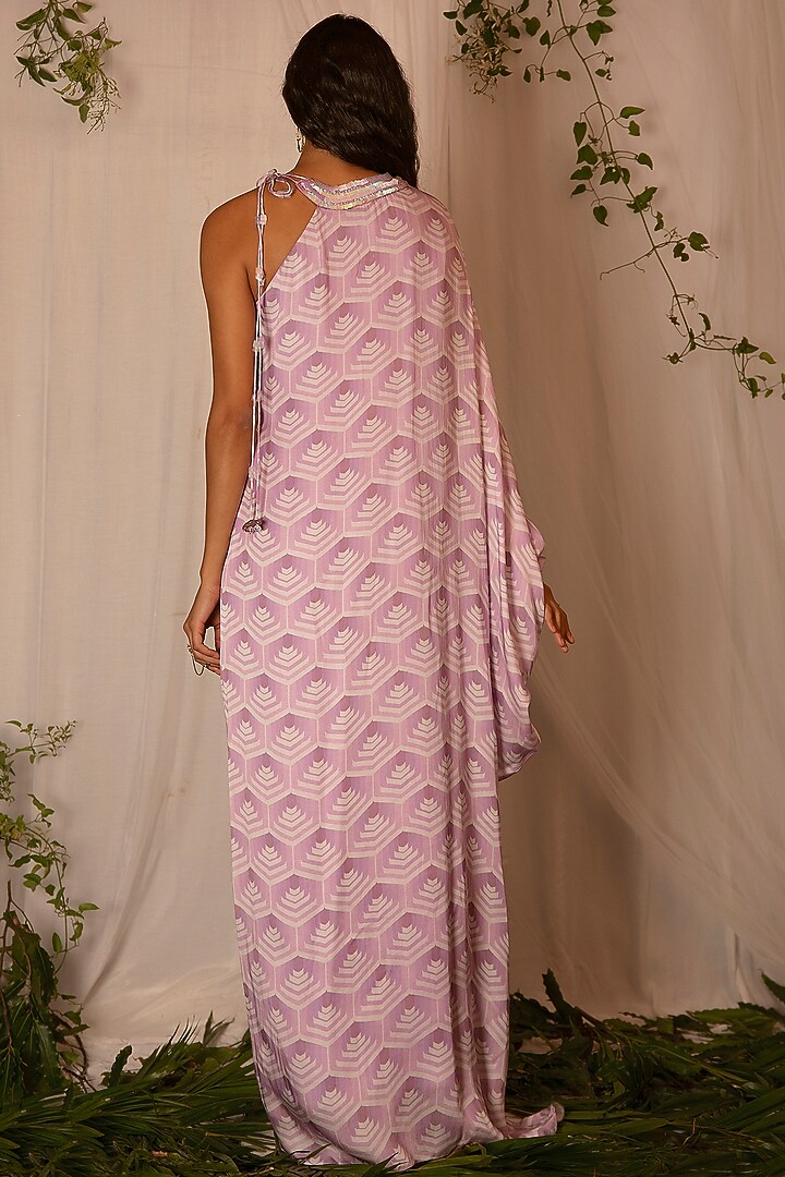 Lilac Sequins-Embroidered Kaftan by Nirmooha at Pernia's Pop Up Shop