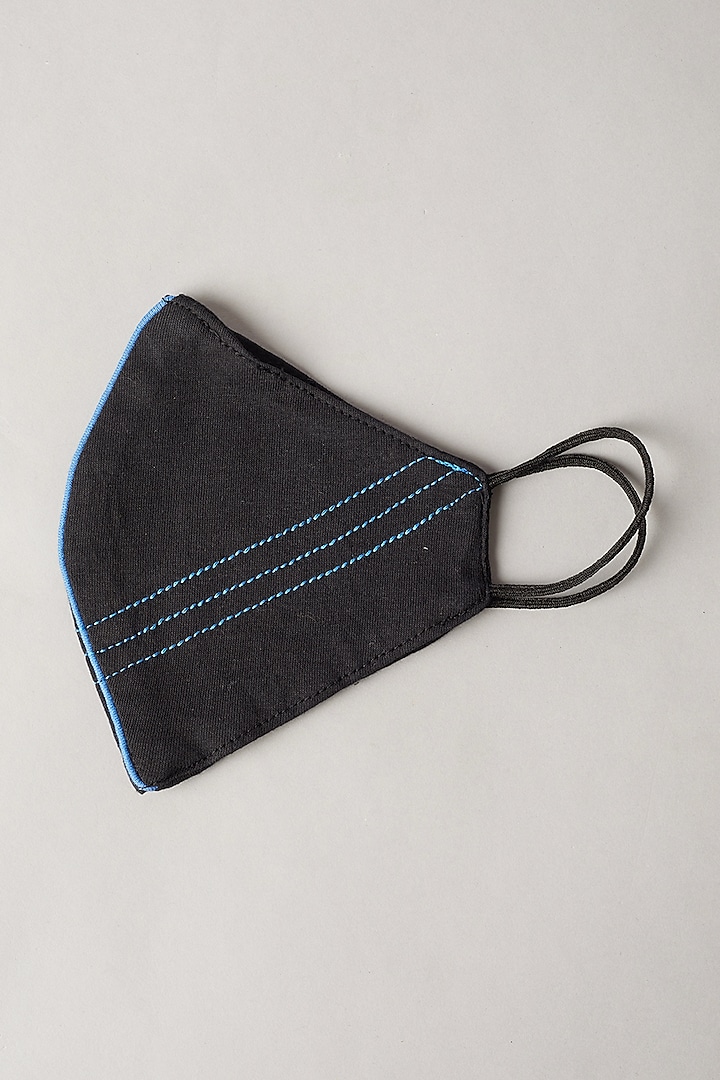 Black & Blue Knit Mask by Nirmooha