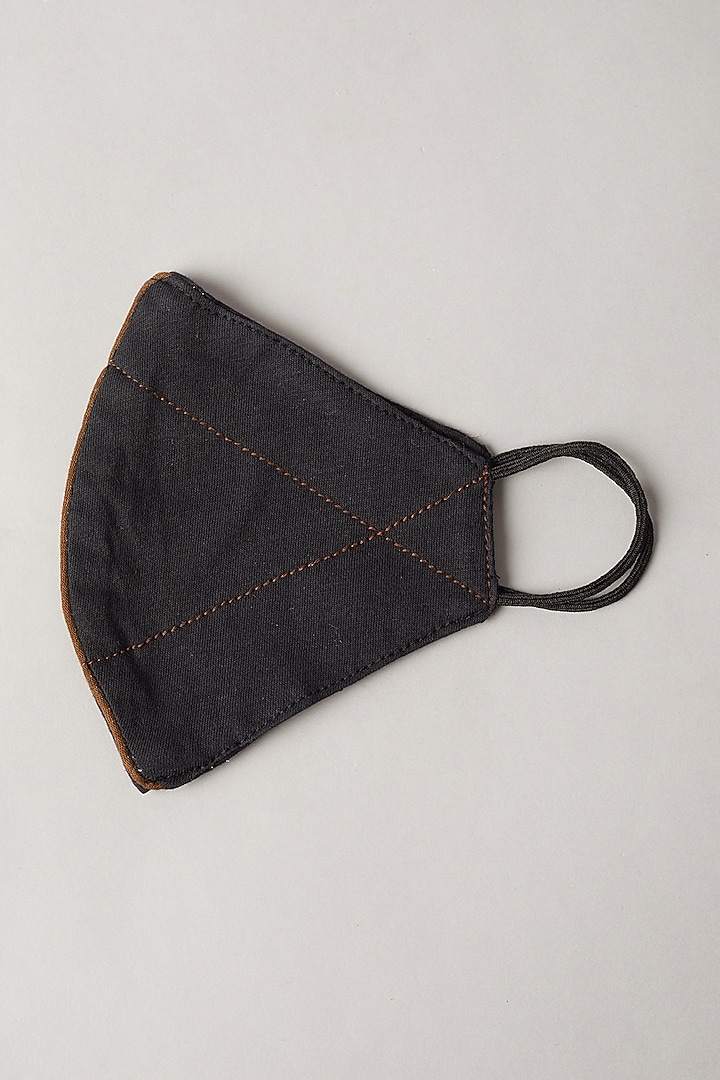 Black & Brown Knit Mask by Nirmooha at Pernia's Pop Up Shop