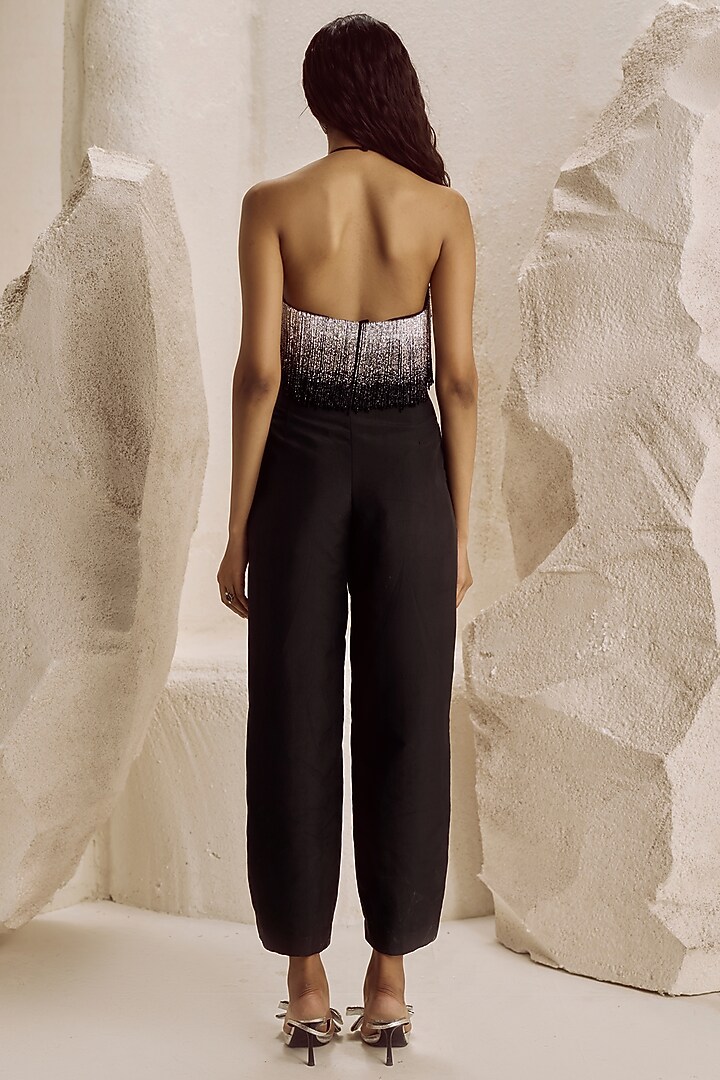 Power Black Ombre Crepe Lycra Co-Ord Set by Nirmooha at Pernia's Pop Up Shop