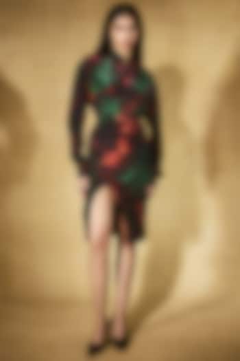 Multi-Colored Crepe Flame Printed Skirt Set by Nirmooha at Pernia's Pop Up Shop