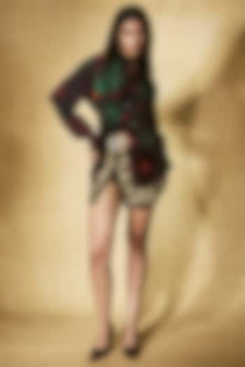 Multi-Colored Velvet Mini Skirt Set by Nirmooha at Pernia's Pop Up Shop