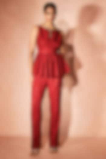 Orange Linen Co-Ord Set by Nirmooha at Pernia's Pop Up Shop