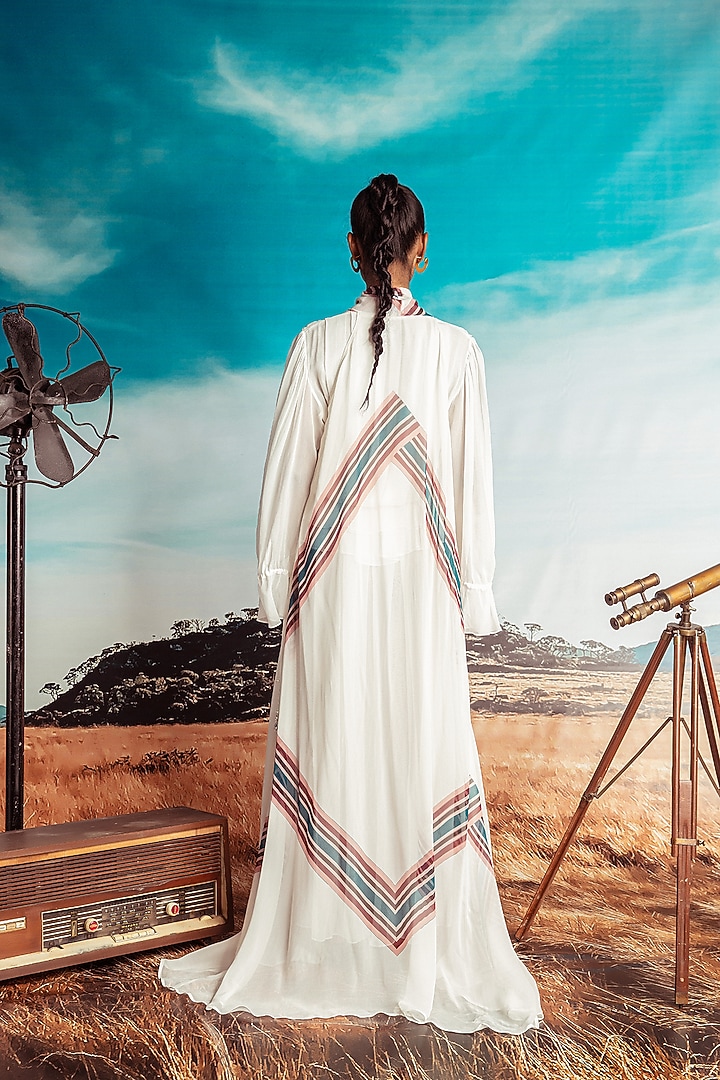 Off White Frilled Maxi Summer Dress by Nirmooha at Pernia's Pop Up Shop