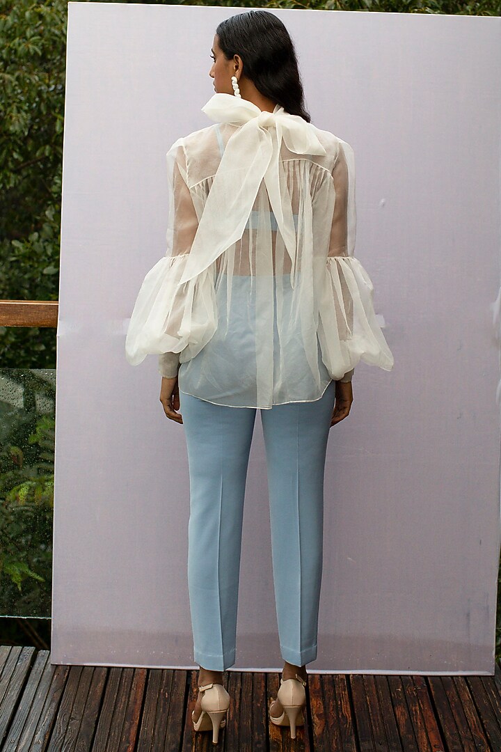 Ice Blue Viscose Bralette by Nirmooha at Pernia's Pop Up Shop