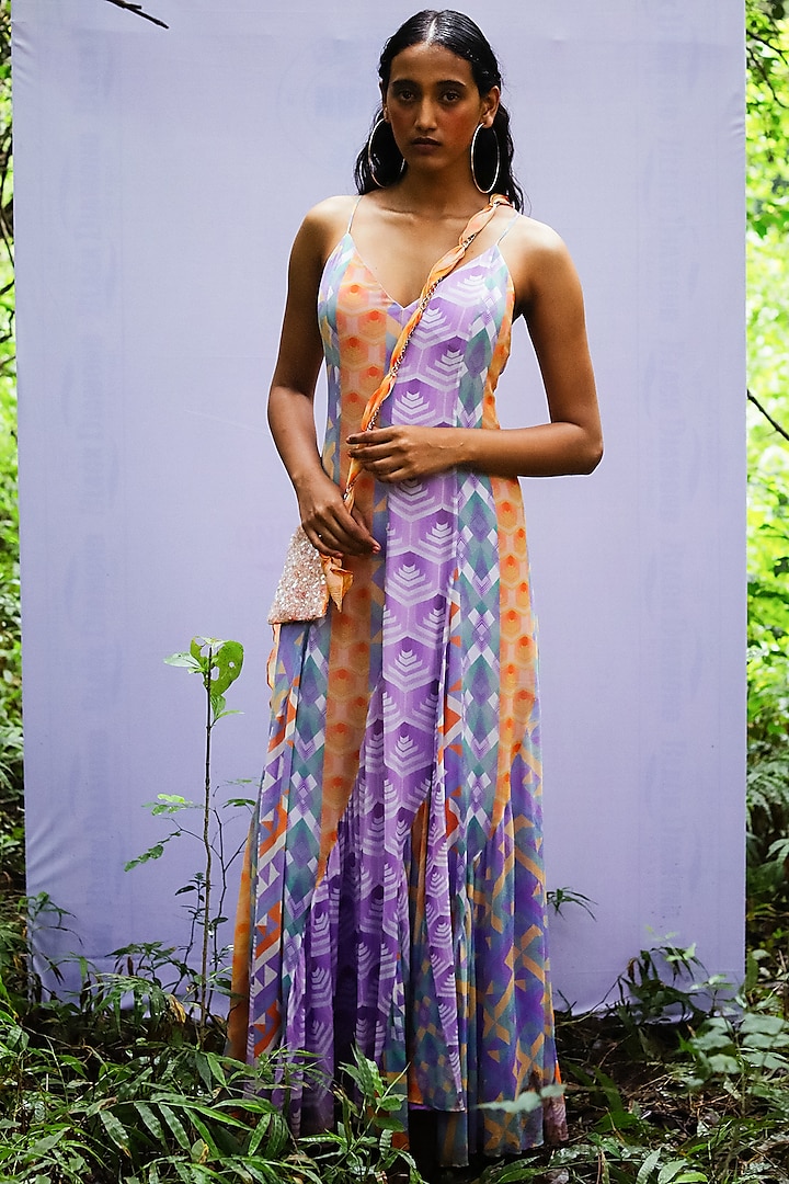 Multi Colored Printed Cami Dress by Nirmooha