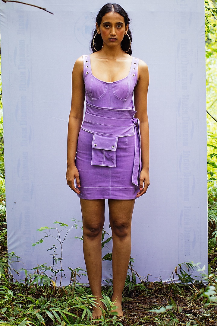 Lavender Stretch Cotton Bodycon Mini Dress by Nirmooha at Pernia's Pop Up  Shop 2026
