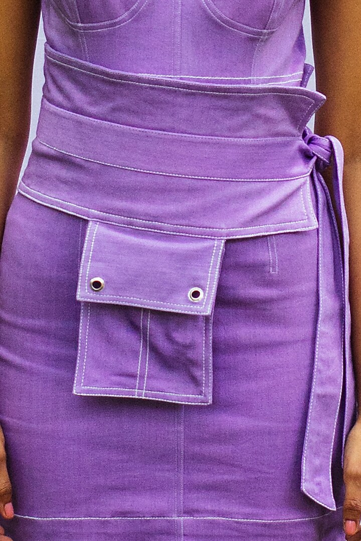 Lavender Denim Pocket Belt by Nirmooha at Pernia's Pop Up Shop