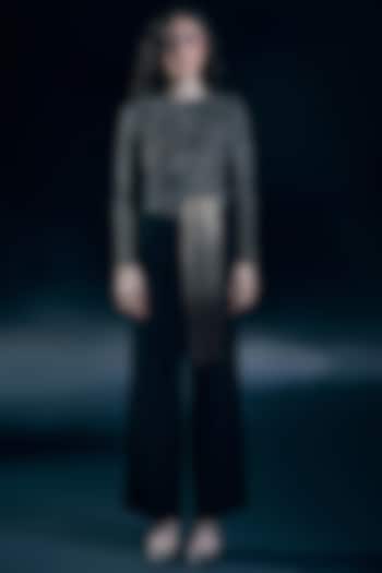 Black Net Embroidered Co-Ord Set by Nirmooha at Pernia's Pop Up Shop